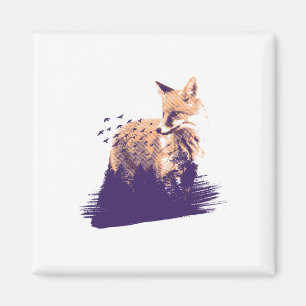 Fox Nature Forest Outdoor Camping Hiking Camper Gi Magnet