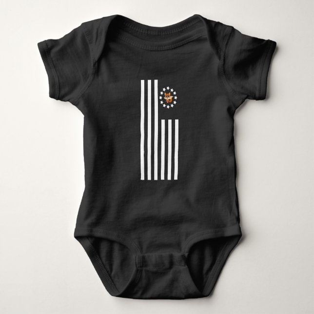 Fox Nerd - Flag Baby Bodysuit (Front)