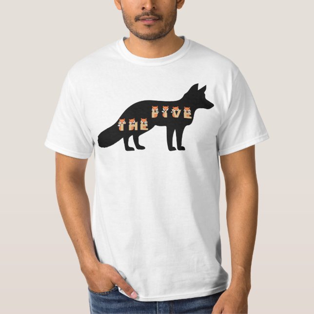Fox News The Five Fox Silhouette and Fox Font T-Shirt (Front)