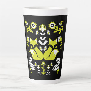 Fox Nordic Scandinavian Folk Art Latte Mug
