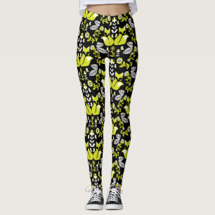 Fox Nordic Scandinavian Folk Art Leggings