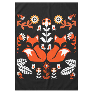 Fox Nordic Scandinavian Folk Art Tablecloth