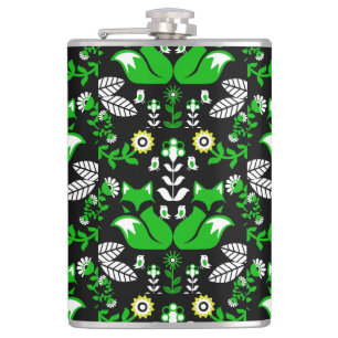 Fox Nordic Scandinavian Folk Art Tablecloth Hip Flask