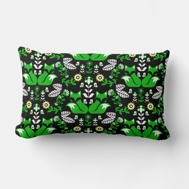 Fox Nordic Scandinavian Folk Art     Tablecloth Lumbar Cushion (Front)