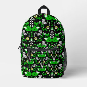 Fox Nordic Scandinavian Folk Art Tablecloth Printed Backpack