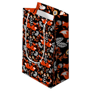 Fox Nordic Scandinavian Folk Art      Tablecloth Small Gift Bag