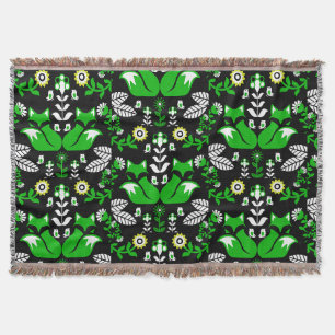 Fox Nordic Scandinavian Folk Art     Tablecloth Throw Blanket