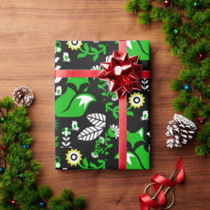 Fox Nordic Scandinavian Folk Art     Tablecloth Wrapping Paper