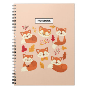 Fox Notebook Beautiful Colourful Background Animal