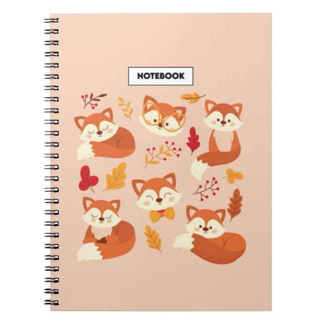 Fox Notebook Beautiful Colourful Background Animal (Front)