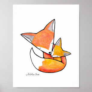 Fox Nursery Art Mum Baby Woodland Animal Poster