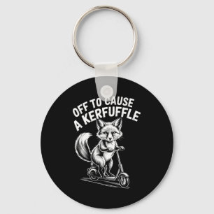 Fox off to cause a kerfuffle cottagecore chaos key ring