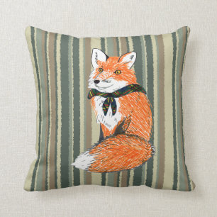 Fox on Desert Stripes Cushion