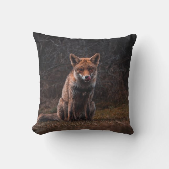 FOX ON GRASS FIELD CUSHION (Front)