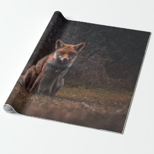FOX ON GRASS FIELD WRAPPING PAPER