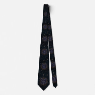Fox on the background night sky with stars tie
