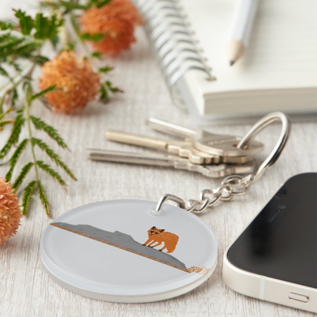 🦊 Fox on the Rock Key Ring (Front Right)
