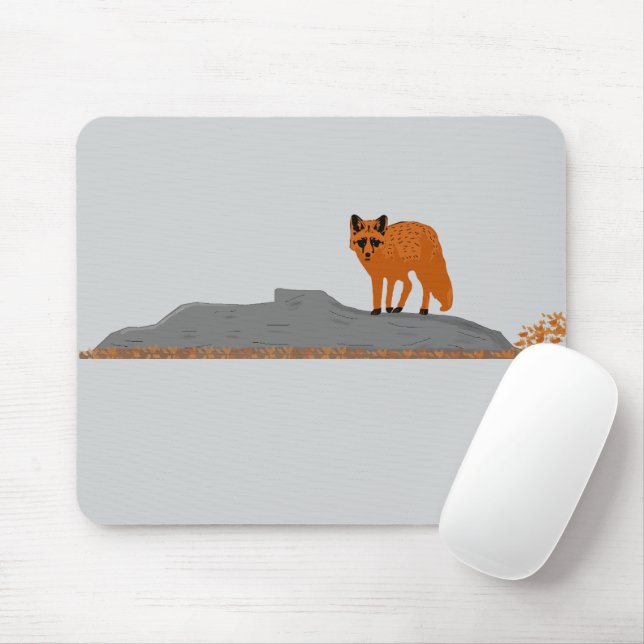 🦊 Fox on the Rock Mouse Pad (With Mouse)