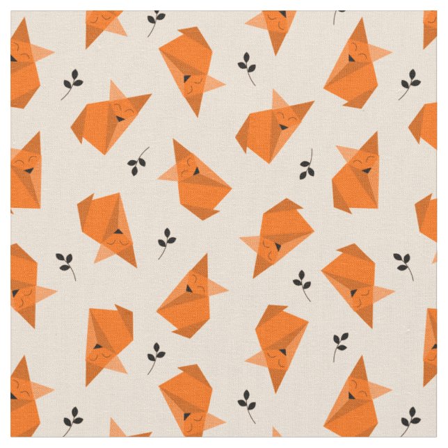 Fox Origami Fabric (Close Up)