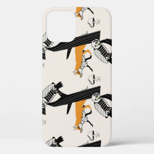 Fox, owl, tree, vintage seamless. iPhone 12 case