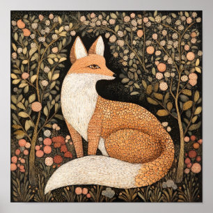 Fox Painting Art Print Woodland Wall Art
