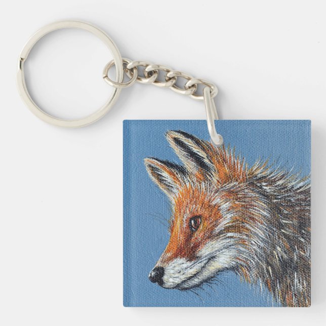 Fox Painting Key Ring (Front)
