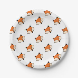 Fox pattern paper plate