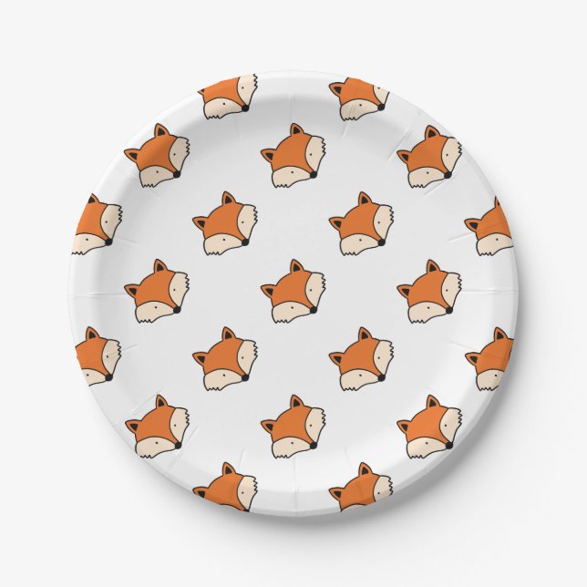 Fox pattern paper plate (Front)