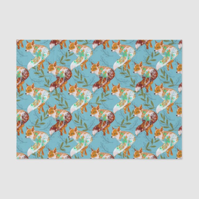 Fox Pattern Tissue Paper (Front)