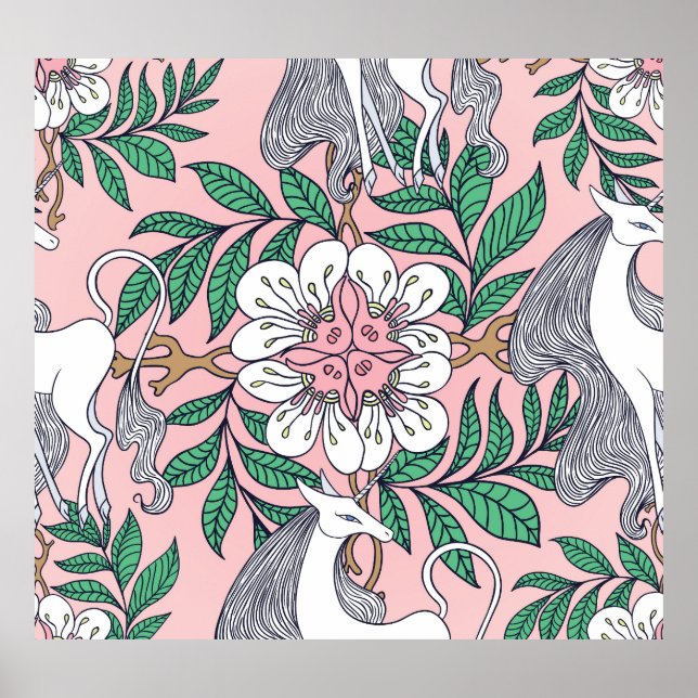 Fox Pattern: Whimsical Vintage Seamless Poster (Front)
