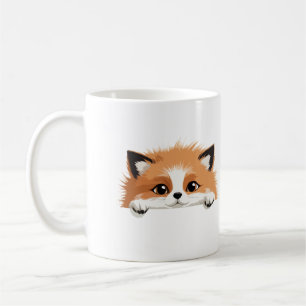 Fox Peeking Cute Adorable Funny Animal Cartoon Art Coffee Mug