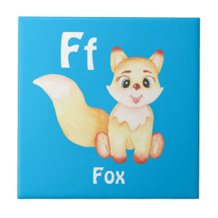 Fox personalise ABC: Letter F - Add Your Name Ceramic Tile