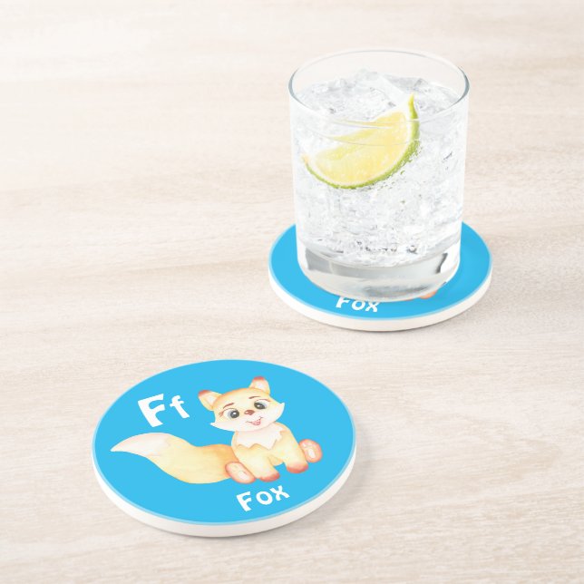 Fox personalise ABC: Letter F - Add Your Name Coaster (Side)