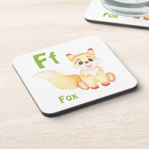Fox personalise ABC: Letter F - Add Your Name Coaster