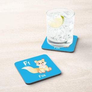 Fox personalise ABC: Letter F - Add Your Name Coaster