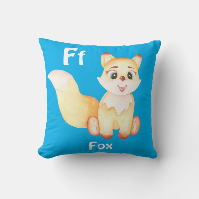 Fox personalise ABC: Letter F - Add Your Name Cushion (Front)