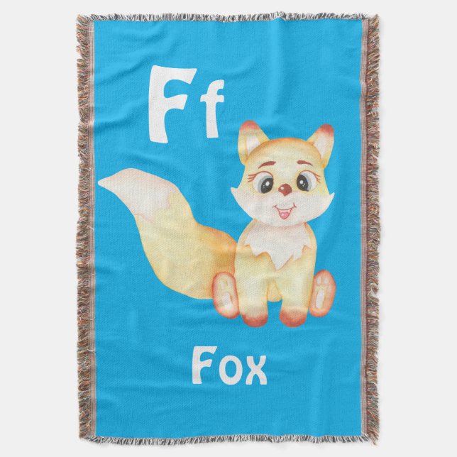 Fox personalise ABC: Letter F - Add Your Name Throw Blanket (Front Vertical)