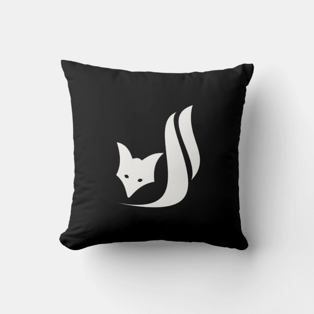 Fox Pictogram Throw Pillow (Front)