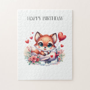 Fox Pilot Birthday Jigsaw Puzzle