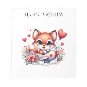 Fox Pilot Birthday Notepad