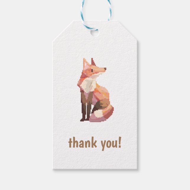 Fox pixelart, gift tags (Front)