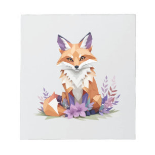 Fox Playful Adorable Fun Animal Colourful Geometri Notepad