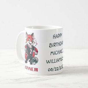 Fox Playing American Football   Birthday Coffee Mug