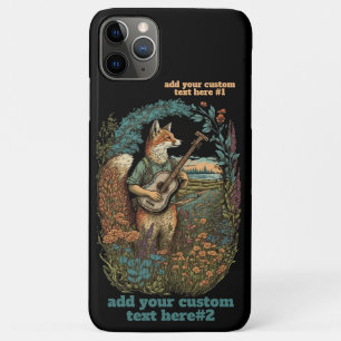 Fox playing Guitar Wildflower Cottagecore Custom iPhone 11 Pro Max Case