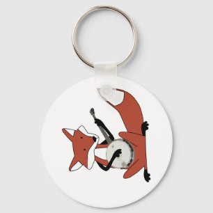 Fox Playing the Banjo Key Ring