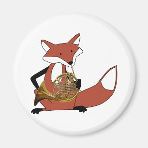 Fox Playing the French Horn Magnet
