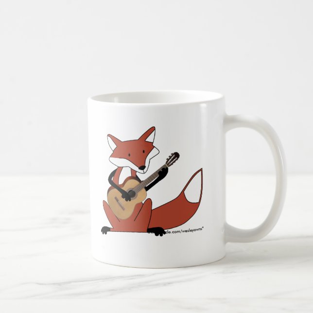 Fox Playing the Guitar Coffee Mug (Right)