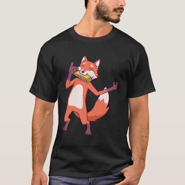 Fox Plays Harmonica T-Shirt (Front)