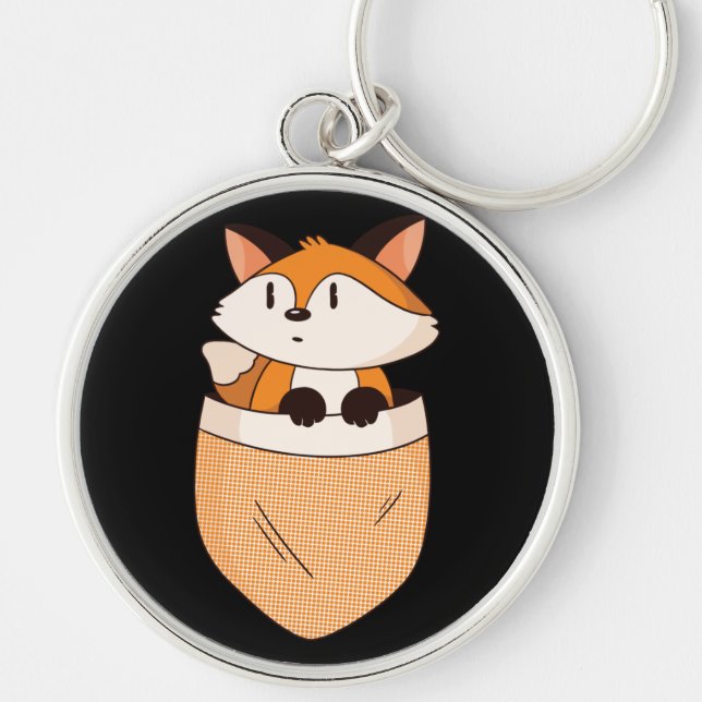 Fox Pocket - Cute Cartoon Design Key Ring (Front)