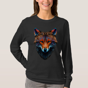 Fox Polygon Animal Blue Eyes Art Animal Motif Grap T-Shirt